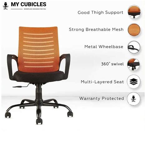 Polar Orange Flow Mesh Comfortable office Chair – My Cubicles