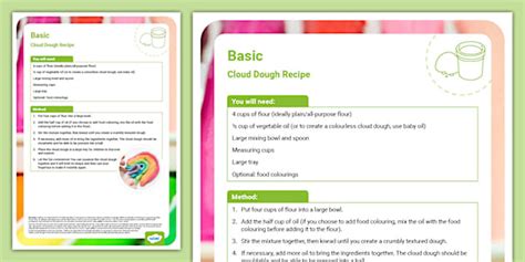 Basic Cloud Dough Recipe | Twinkl (teacher made) - Twinkl