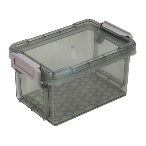 Grey Storage Box with Lid 0.7L | At Home