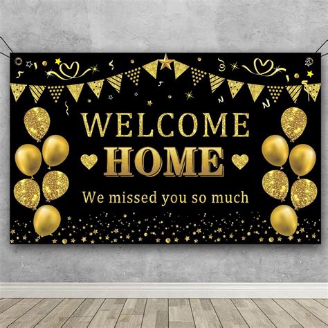Trgowaul Welcome Home Banner Decorations, Black Gold India | Ubuy