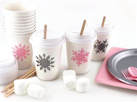 Snowflake Cups Winter Wonderland Party Supplies Winter - Etsy