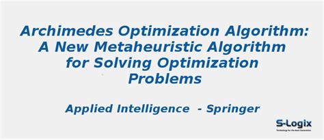Archimedes Optimization Algorithm for Solving Optimization Problem | S ...