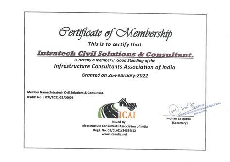 INFRASTRUCTURE CONSULTANTS ASSOCIATION OF INDIA