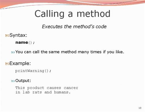 Calling Methods Java 的图像结果