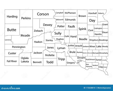 counties map sd