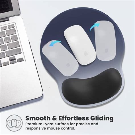 Ergonomic Silicone Gel Mouse Pad with Wrist Rest, Non-Slip Base ...