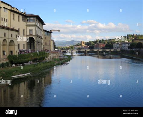 florence, arno river, ponte alle grazie, florences, arno rivers Stock ...