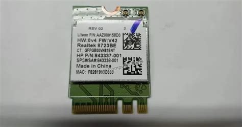 HP 915619-001 Realtek RTL8723DE 802.11bgn Bluetooth