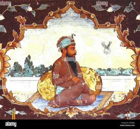 Fresco of Guru Ram Das from above the entrance of the Baoli Sahib ...