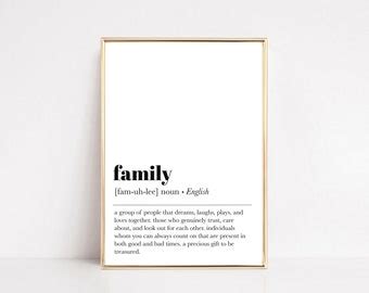 Buy Family Definition Print, Printable Family Wall Art, Modern Home ...