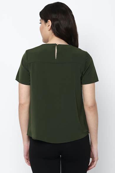 Buy Women Olive Solid Casual Top Online - 653542 | Allen Solly