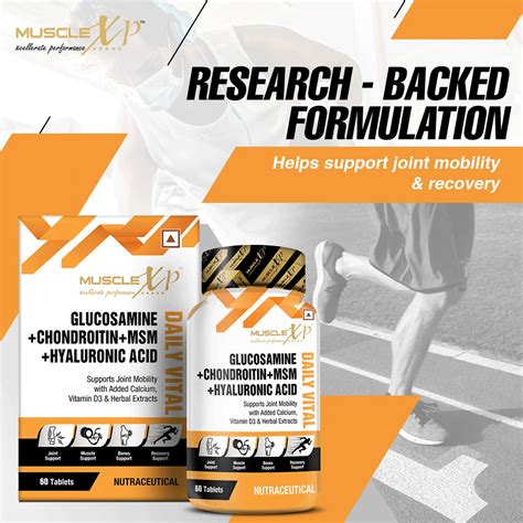 Buy MUSCLEXP GLUCOSAMINE + CHONDROITIN + MSM + HYALURONIC ACID DAILY ...