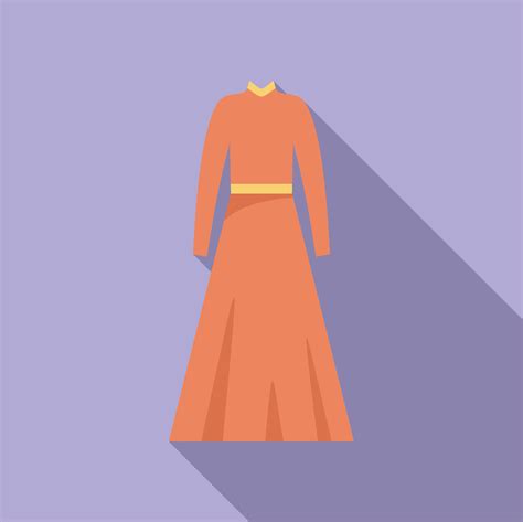 Long orange dress with long sleeves and belt for special occasions ...