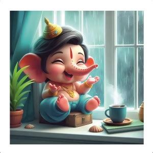 Good Think 41 cm Bal Ganesha Wall Poster For Bed Room,Living Room ...