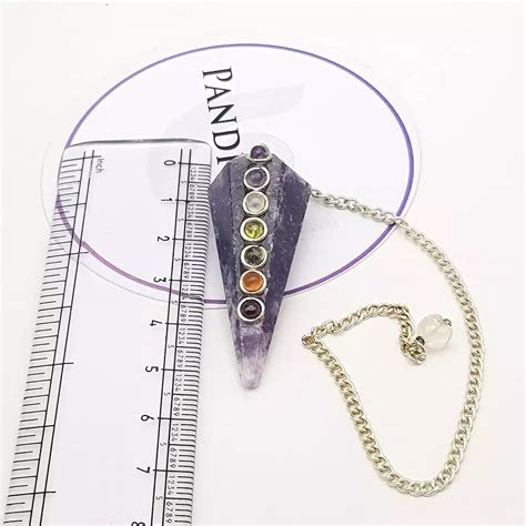 Lepidolite 7 Chakra Dowsing Pendulum - To Reduce Stress - Pandit.com
