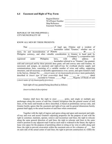 6.4 Easement and Right of Way Form