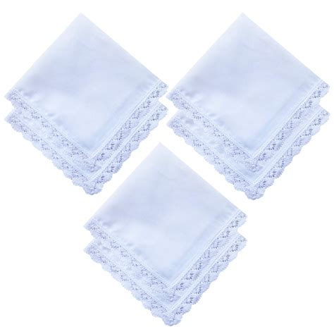 LACS Handkerchiefs Women's Embroidery Cotton Lace Border Handkerchief ...