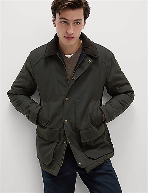 Buy Pure Cotton Wax Jacket at Marks & Spencer