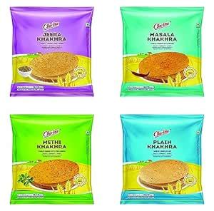 Charliee Khakhra 150gm combi Pack of 8 (Masala, Methi, Plain, Jeera ...
