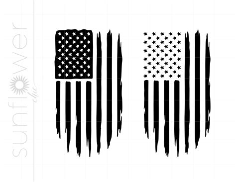 American Flag Clipart Black And White