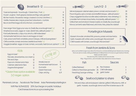 Menus — Pier St – Portarlington