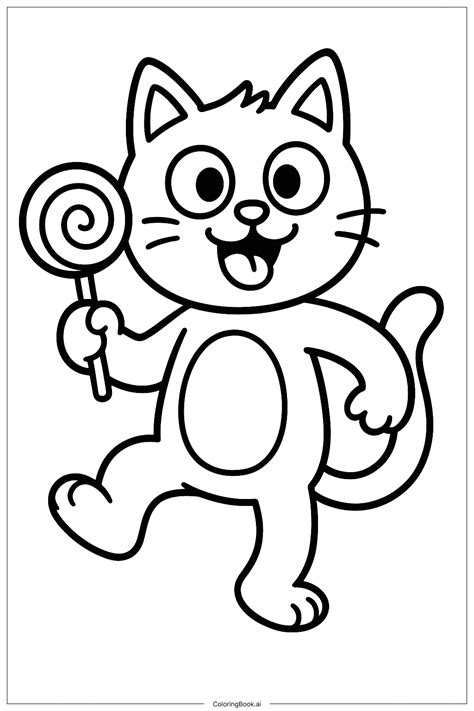 Poppy Playtime Candy Cat mit Lutscher Ausmalbild (Kostenloses PDF & PNG ...