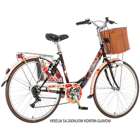 Ženski bicikl Fashion Bulka 26X1.3/8 18 inča crno crveni Visitor ...