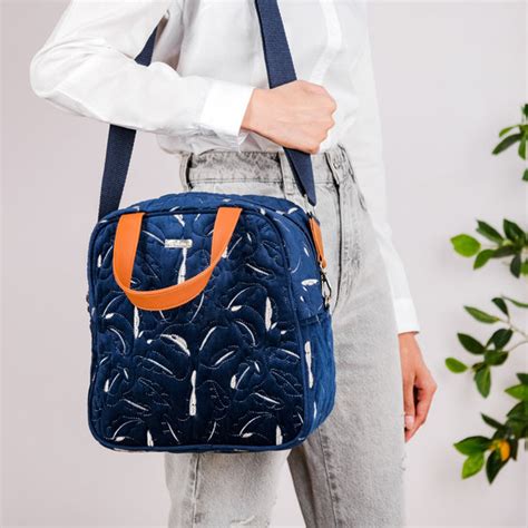 Multipurpose Tiffin Bag Navy Blue Online - Premium Lunch Bag | Nestasia