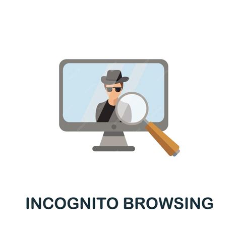 Incognito browsing flat icon colored sign from dark web collection ...