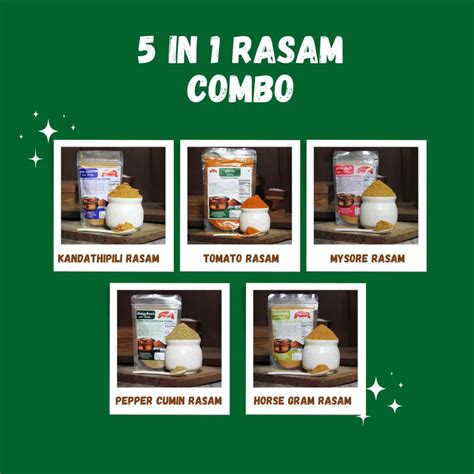 Buy Online 5 in 1 Rasam Combo Pack Offer 500g | Rasam Powders ...