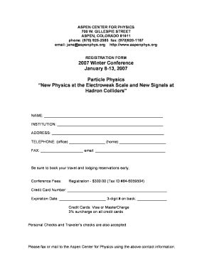 Fillable Online www-cdf fnal ASPEN CENTER FOR PHYSICS - www-cdf fnal ...