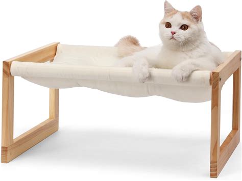 Amazon.com : PET BOUTIQUE Premium Elevated Cat Swing Bed with ...