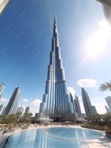 Premium AI Image | Magestic view of Burj Khalifa Skyline in Dubai