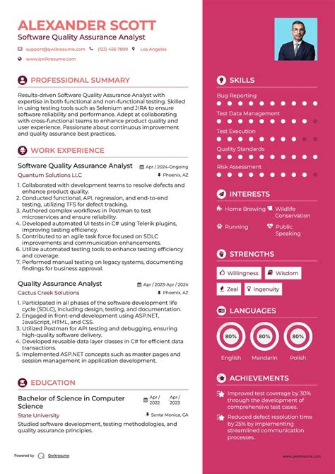 Examples Of Software Quality Assurance Resume at Ryan Hannum blog
