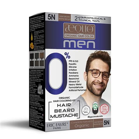 Buy Aequo Organic Cream Hair Colour 5N Light Brown for Men,170 ML ...