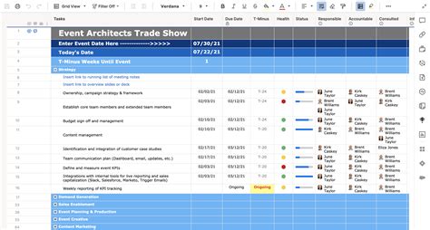 2 in 1 Event Work Back and RACI Template | Smartsheet