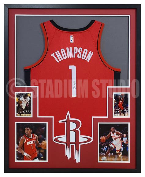 Amen Thompson Autographed Framed Rockets Red Jersey - The Stadium Studio