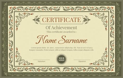Classic Vintage Certificate Template 23168577 Vector Art at Vecteezy