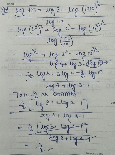 show that log root 27 + log 8 + log root 1000/log 120 = 3 - Brainly.in