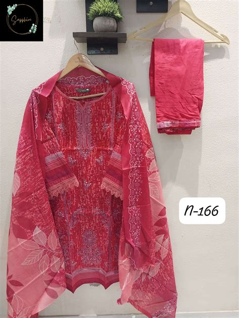 SAPPHIRE AGHA NOORAIN N 166 LAWN COTTON FANCY WORK LADIES SUITS AT BEST ...