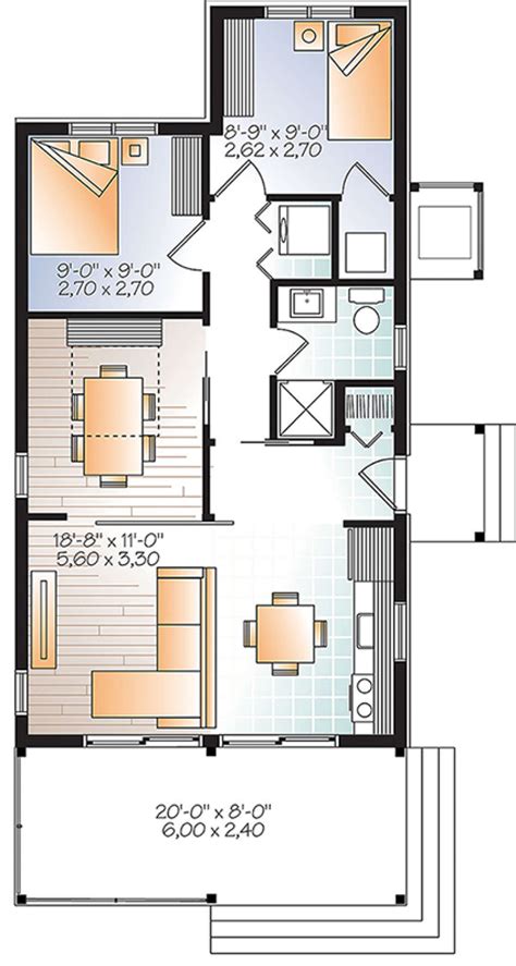 Small Plan - 700 Square Feet, 2-3 Bedrooms, 1 Bathroom | Floor Plan ...