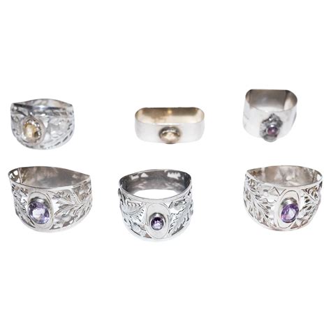 Three Antique Sterling Napkin Rings For Sale at 1stDibs