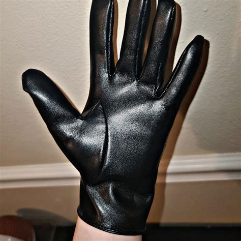 Black leather gloves Handmade Faux lambskin leather,... - Depop