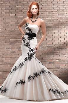 White Wedding Gowns With Black Accents by 8 Breathtaking Black Wedding Dresses For The Unique White Wedding Gowns With Black Accents