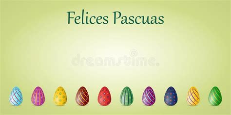 Happy Easter Card in Spanish Language with Easter Symbols, Bunny and ...