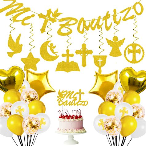 Buy Gold Glitter Mi Bautizo Banner Banner Glitter Mi Bautizo Cake ...
