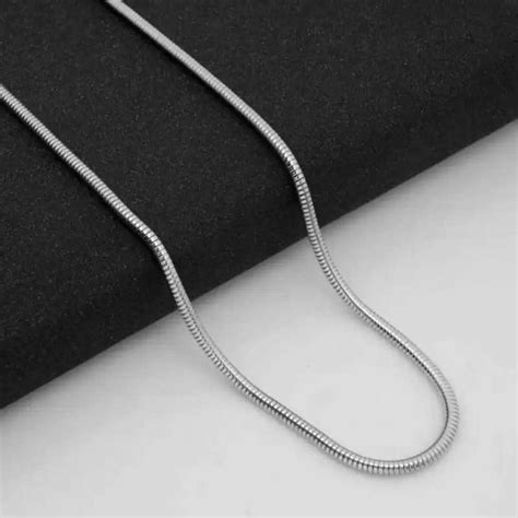 Silver Snack design Chain Stainless Steel Neck Chain for Men and Boys ...