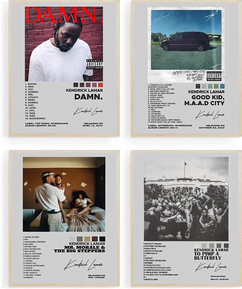 kendrick Lamar Album Cover Posters Print Music Canvas Wall Art Album ...