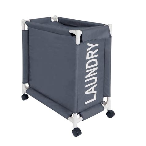 HOKIPO Oxford Fabric Laundry Basket With Wheels | Laundry Hamper with ...