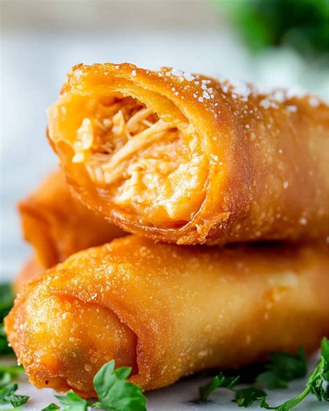 Buffalo Chicken Egg Rolls Recipe - Yumyy